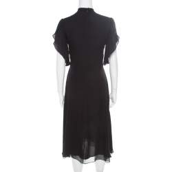 Paul and Joe Black Embellished Silk Grabel Dress S