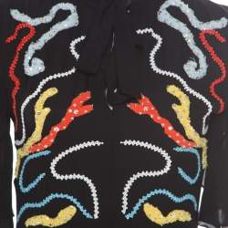 Paul and Joe Black Embellished Silk Grabel Dress S