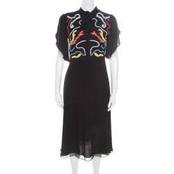 Paul and Joe Black Embellished Silk Grabel Dress S