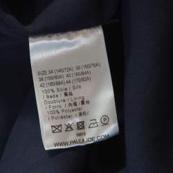 مملوكة مسبقًا Paul and Joe Navy Blue Printed Silk Cutout Back Detail Zanzibar Dress S