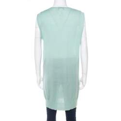 Paul and Joe Mint Green Cashmere and Silk Knit V-Neck Sleeveless Tunic M