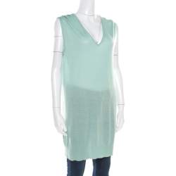 Paul and Joe Mint Green Cashmere and Silk Knit V-Neck Sleeveless Tunic M