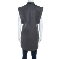 Paul and Joe Vintage Dark Grey Wool Dropped Armhole Buttoned Tunic S