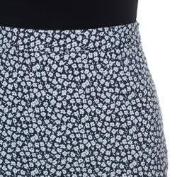 Paul and Joe Navy and White Floral Knit Cotton Blend Ruffle Hem Skirt M 