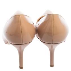 Paul Andrew Beige Patent Leather Pointed Toe Pumps Size 37.5