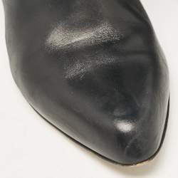 Paul Andrew Black Leather and Suede Ankle Length Boots Size 39.5