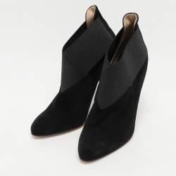 Paul Andrew Black Elastane and Suede Booties Size 39