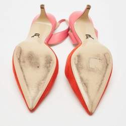 Pre Owned Paul Andrew Red Leather and Suede Rhea Slingback Pumps Size 41