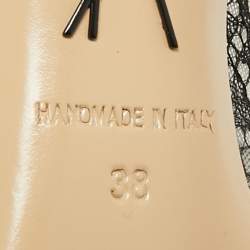 Pre Owned Paul Andrew Black Lace and Suede Sidai Pumps Size 38