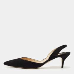 Paul Andrew Black Suede Slingback Pumps Size 40