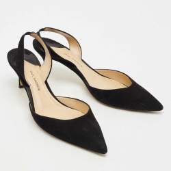Paul Andrew Black Suede Slingback Pumps Size 40