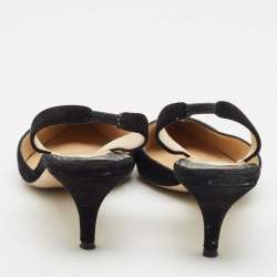 Paul Andrew Black Suede Slingback Pumps Size 40