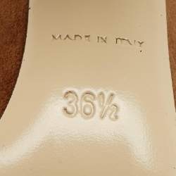 Pre Owned Paul Andrew Brown Suede Stanton Ankle Strap Sandals Size 36.5