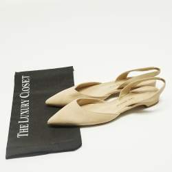 Pre Owned Paul Andrew Beige Suede Rhea Slingback Ballet Flats Size 36