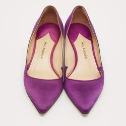 Pre Owned Paul Andrew Purple Satin Crystal Embellished Ankara Pumps Size 36