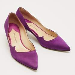 Pre Owned Paul Andrew Purple Satin Crystal Embellished Ankara Pumps Size 36
