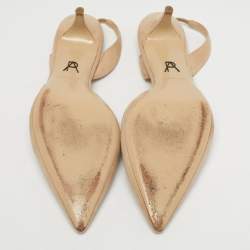 Pre Owned Paul Andrew Beige Suede Rhea Slingback Pumps Size 41.5