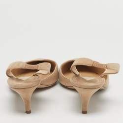 Pre Owned Paul Andrew Beige Suede Rhea Slingback Pumps Size 41.5