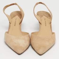 Pre Owned Paul Andrew Beige Suede Rhea Slingback Pumps Size 41.5