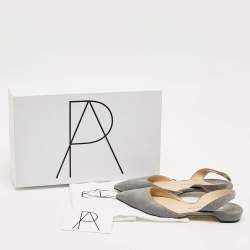 Pre Owned Paul Andrew Grey Suede Rhea Slingback Ballet Flats Size 35