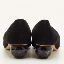 Pre Owned حذاء كعب عالي بول أندرو سويدي أسود برأس مدبب مقاس 39.5