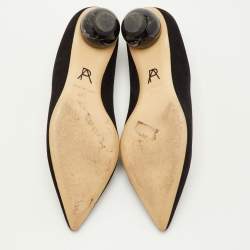 Pre Owned حذاء كعب عالي بول أندرو سويدي أسود برأس مدبب مقاس 39.5