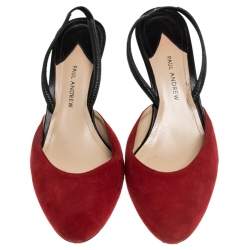 Paul Andrew Multicolor Suede and Leather Celestine Slingback Sandals Size 37