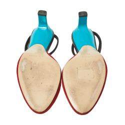 Paul Andrew Multicolor Suede and Leather Celestine Slingback Sandals Size 37