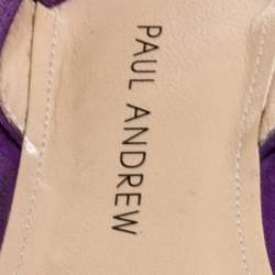 Paul Andrew Purple Suede Rhea Slingback Flat Sandals Size 41