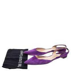 Paul Andrew Purple Suede Rhea Slingback Flat Sandals Size 41