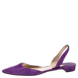 Paul Andrew Purple Suede Rhea Slingback Flat Sandals Size 41