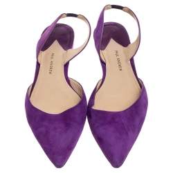 Paul Andrew Purple Suede Rhea Slingback Flat Sandals Size 41
