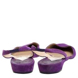 Paul Andrew Purple Suede Rhea Slingback Flat Sandals Size 41