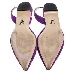 Paul Andrew Purple Suede Rhea Slingback Flat Sandals Size 41