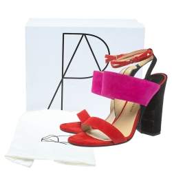 Paul Andrew Tricolor Suede Xiamen Ankle Strap Sandals Size 37