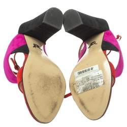 Paul Andrew Tricolor Suede Xiamen Ankle Strap Sandals Size 37