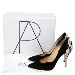 Paul Andrew Black Suede Chrysler Zenadia Pumps Size 38.5