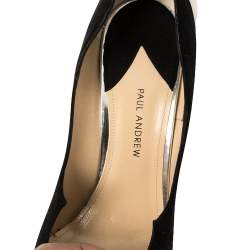 Paul Andrew Black Suede Chrysler Zenadia Pumps Size 38.5