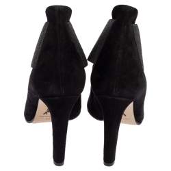 Paul Andrew Black Suede and Elastic Ankle Booties Size 39