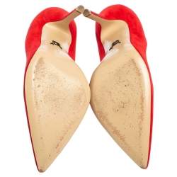 Paul Andrew Red Suede Pointed Toe Pumps Size 37