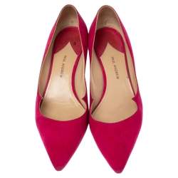 Paul Andrew Rose Suede Silver Crystal Embellished Ball Ankara Heels Pumps Size 41