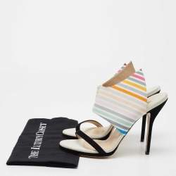 Pre Owned صندل سلايد بول أندرو وينغ فانب كانفاس وسويدي متعدد الألوان مقاس 41