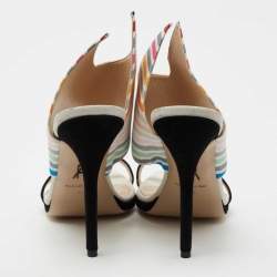 Pre Owned صندل سلايد بول أندرو وينغ فانب كانفاس وسويدي متعدد الألوان مقاس 41