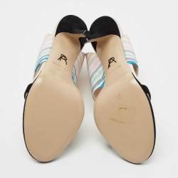 Pre Owned صندل سلايد بول أندرو وينغ فانب كانفاس وسويدي متعدد الألوان مقاس 41