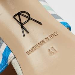 Pre Owned صندل سلايد بول أندرو وينغ فانب كانفاس وسويدي متعدد الألوان مقاس 41