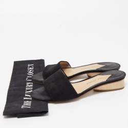 Paul Andrew Black Suede Slide Sandals Size 37