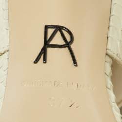 Paul Andrew Cream Snakeskin Cut Out Sandals Size 37.5
