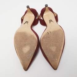 Paul Andrew Burgundy Suede Rhea Slingback Pumps Size 37.5