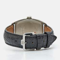 Paul Picot Black Stainless Steel Alligator Leather Firshire 4097 Unisex Wristwatch 33 mm