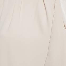 Pre Owned Paule Ka Beige Satin Bow Detail Sleeveless Top M